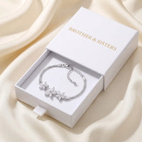 Thumbnail for Silver flower bracelet — in the gift box, silver | SKU: 422177-white-gold-XS-S
