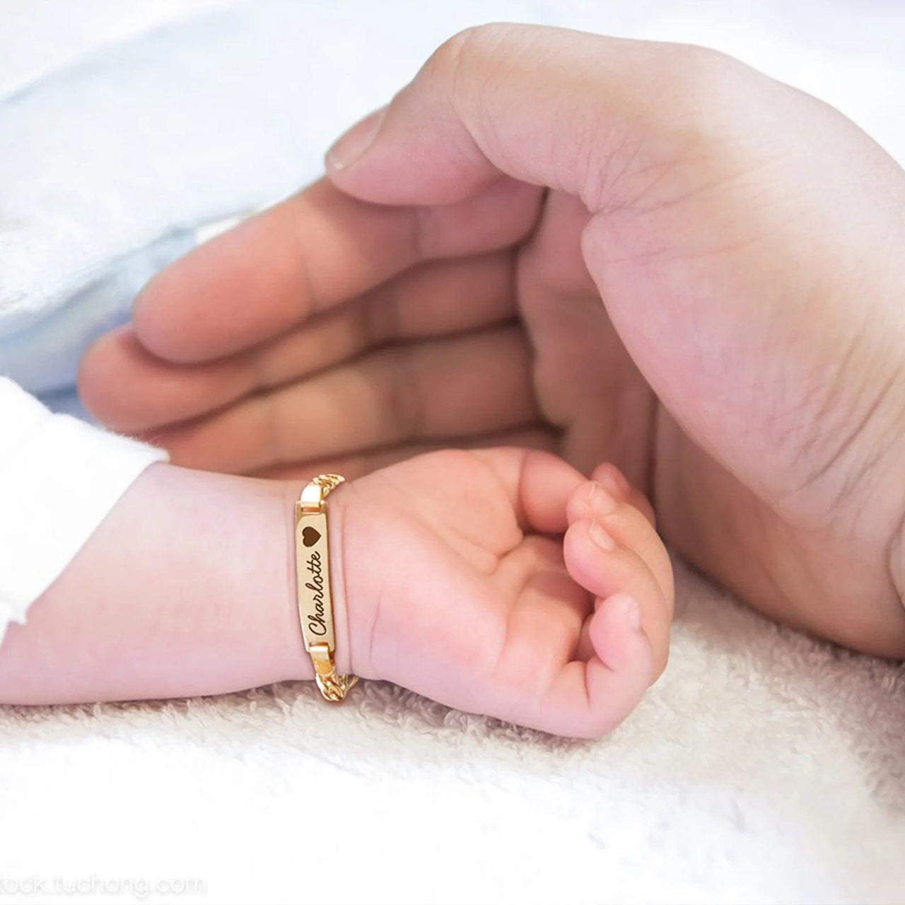 Baby Name Bracelet - Personalised Baby Gift - Personalised Blanket Bracelet Brother & Sisters