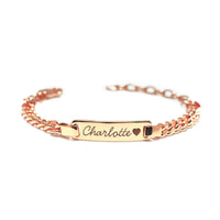 Thumbnail for Baby Name Bracelet - Personalised Baby Gift - Personalised Blanket Bracelet Rose Gold / Baby or Kid (12-15cm) Brother & Sisters