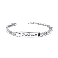 Thumbnail for Baby Name Bracelet - Personalised Baby Gift - Personalised Blanket Bracelet Silver / Baby or Kid (12-15cm) Brother & Sisters