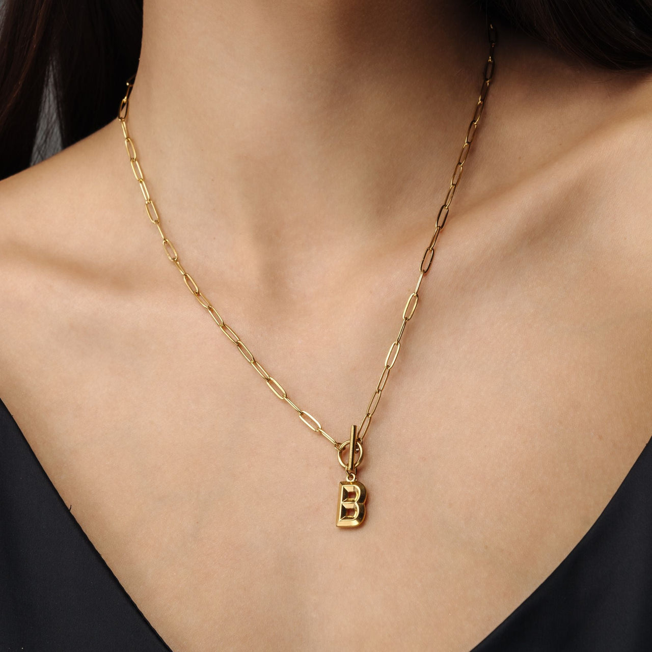 Gold Necklace for a woman - Chain Initial Necklace - Woman Necklace - Letter Necklace Necklace Brother & Sisters