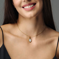 Thumbnail for Gold Necklace for a woman - Princess Initial Necklace - Woman Necklace - Letter Necklace Necklace Brother & Sisters