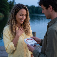 Thumbnail for Red bracelet — offered as a gift, silver | SKU: lamour-wg
