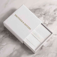 Thumbnail for Brother & Sisters gift box for Hearts Photo Necklace, elegant white packaging showcasing brand.