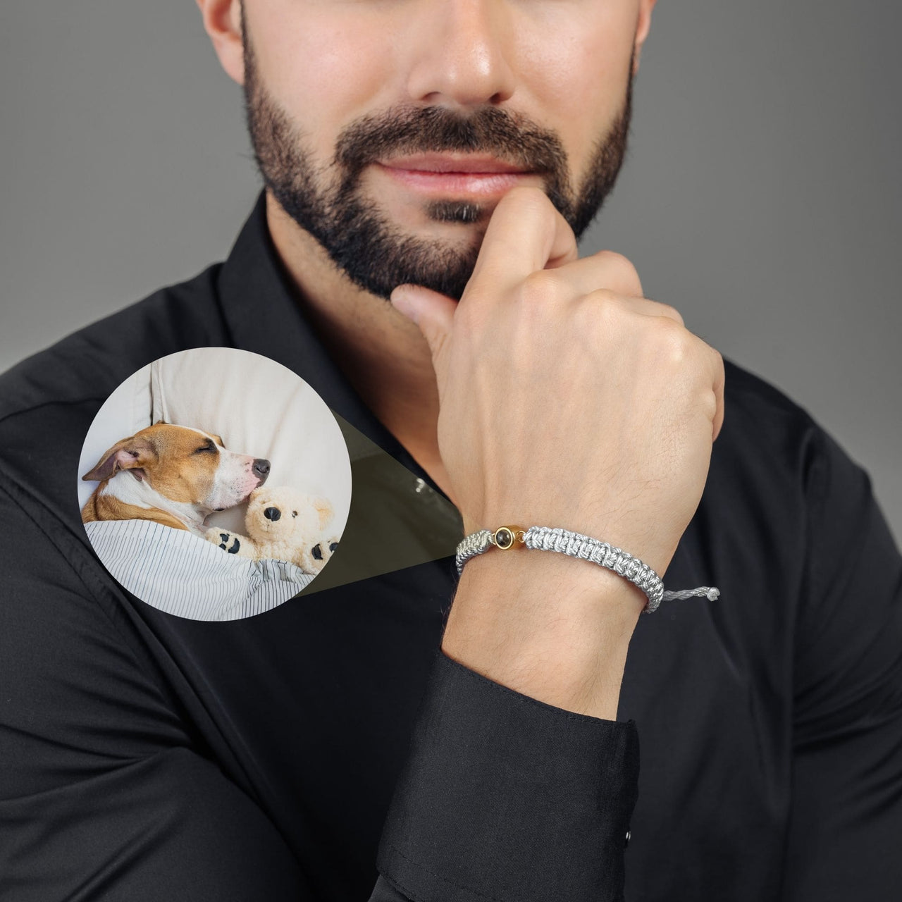 Man Bracelet - Men’s Personalised Bracelet - Personalized Gift - Custom Jewelry For Him - Custom Bracelet Picture - Personalised Photo Gift Bracelet Brother & Sisters