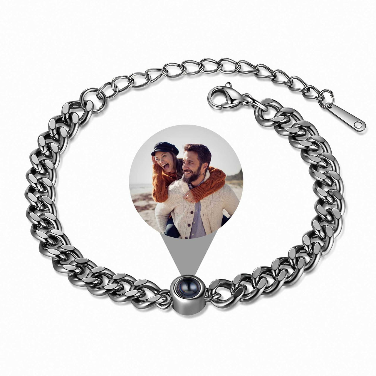 Man Bracelet - Men’s Personalised Bracelet - Steel Personalized Photo Bracelet - Personalized Gift for Men - Custom Jewelry for Him - Custom Bracelet Picture - Personalised Photo Gift Bracelet Brother & Sisters