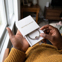 Thumbnail for The silver round photo bracelet in the Brother & Sisters gift box | SKU: TPH-RNDB-SILVER