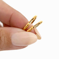 Thumbnail for Stainless Steel Ring - Woman Ring - Custom Name Ring – Engraved Ring - Custom Ring Ring Gold / EU 47 / US 4 Brother & Sisters