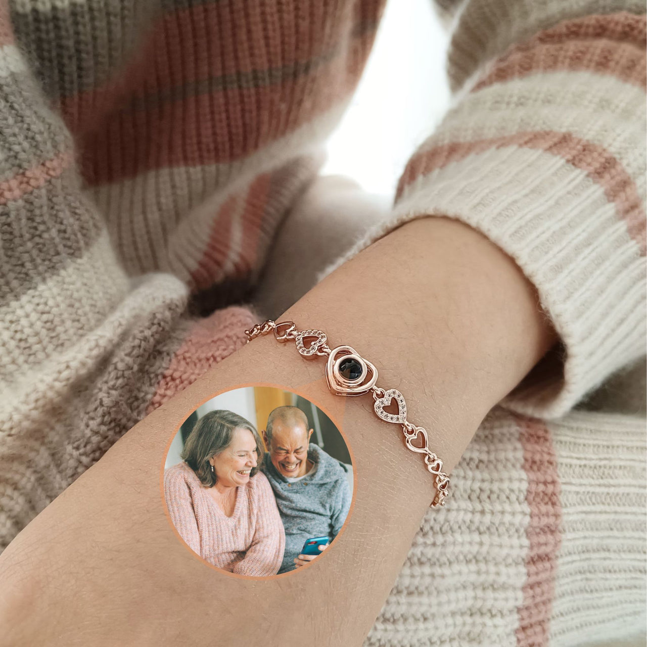 Hearts Photo Bracelet