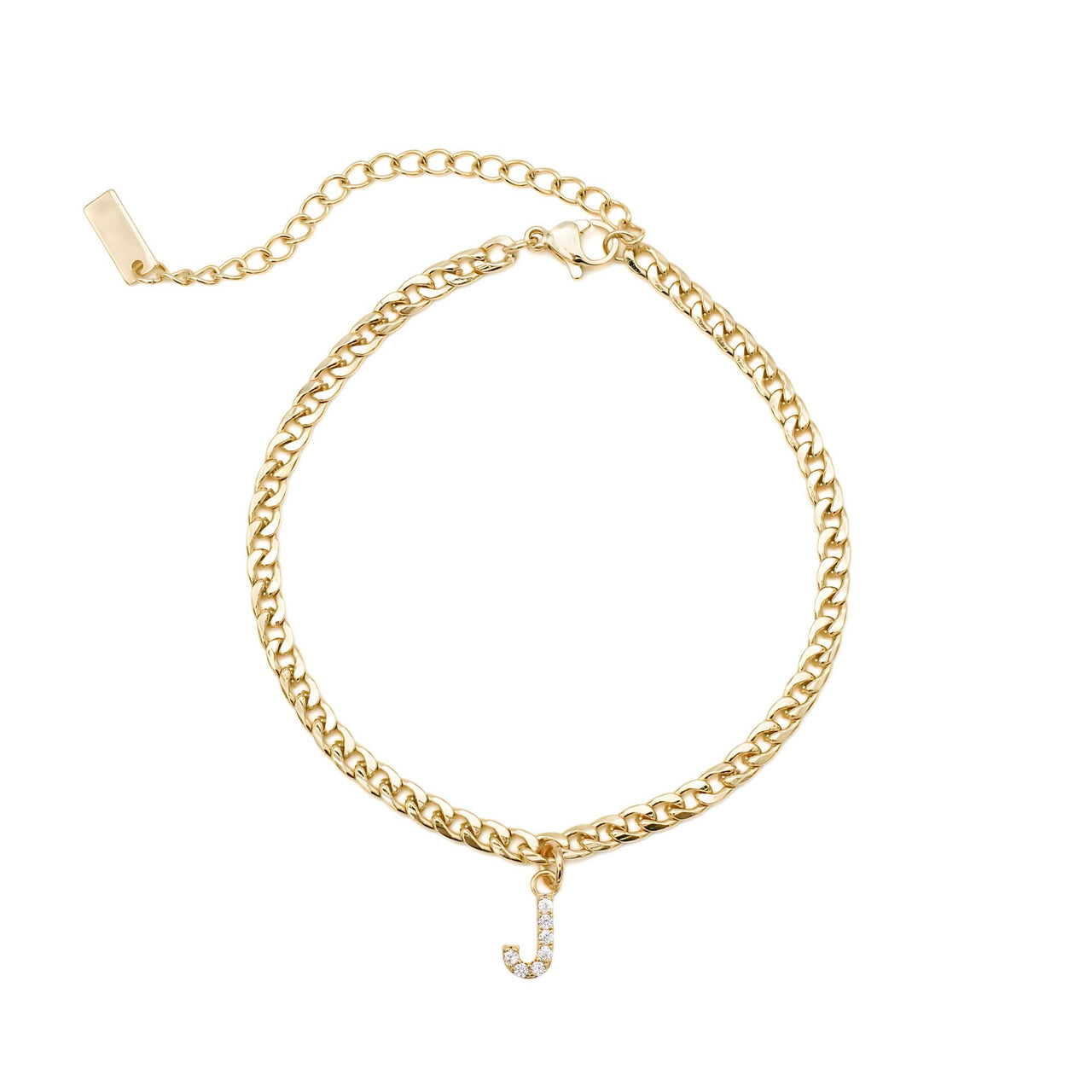 Bracelet Cheville Initiale en Or