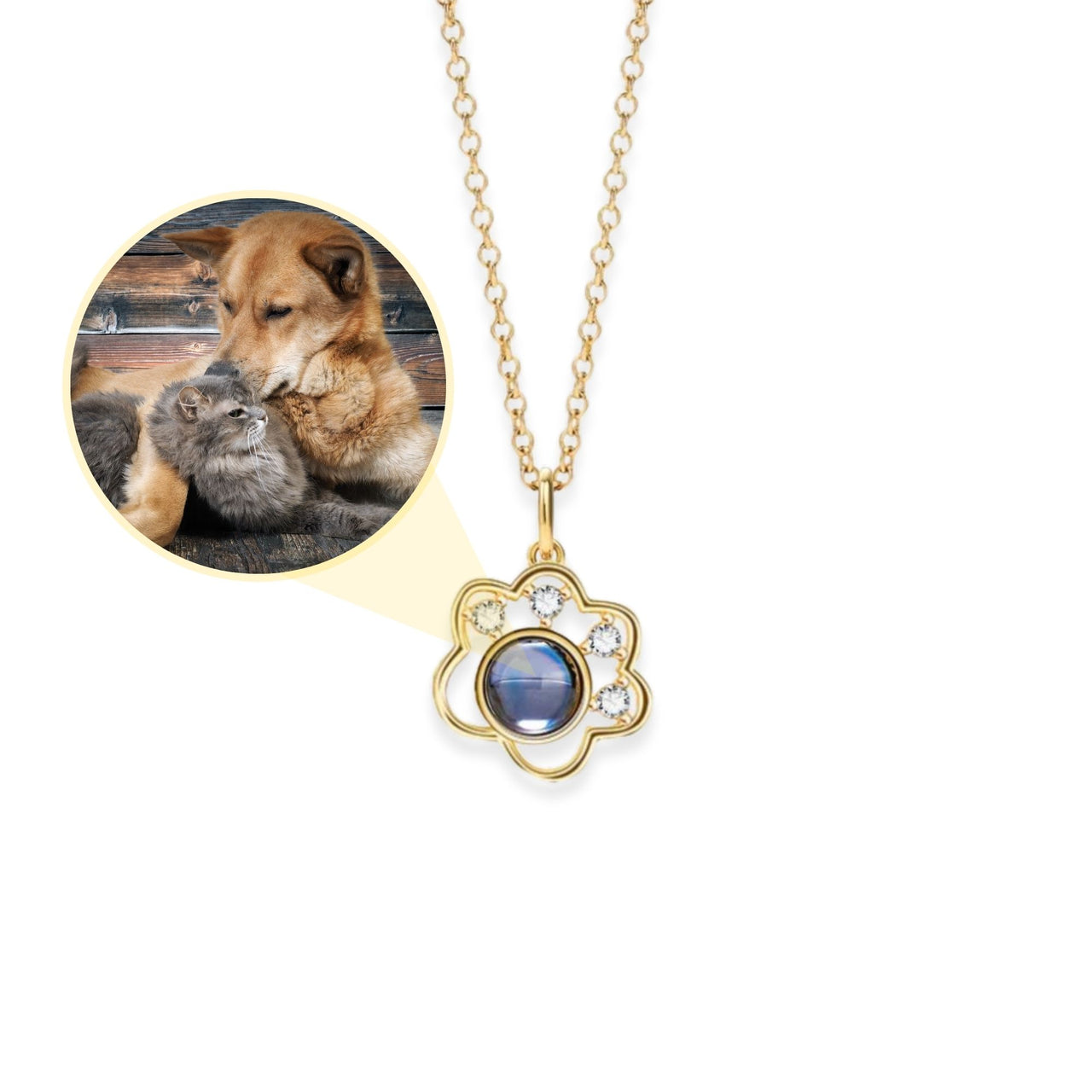 Paw Print Photo Necklace