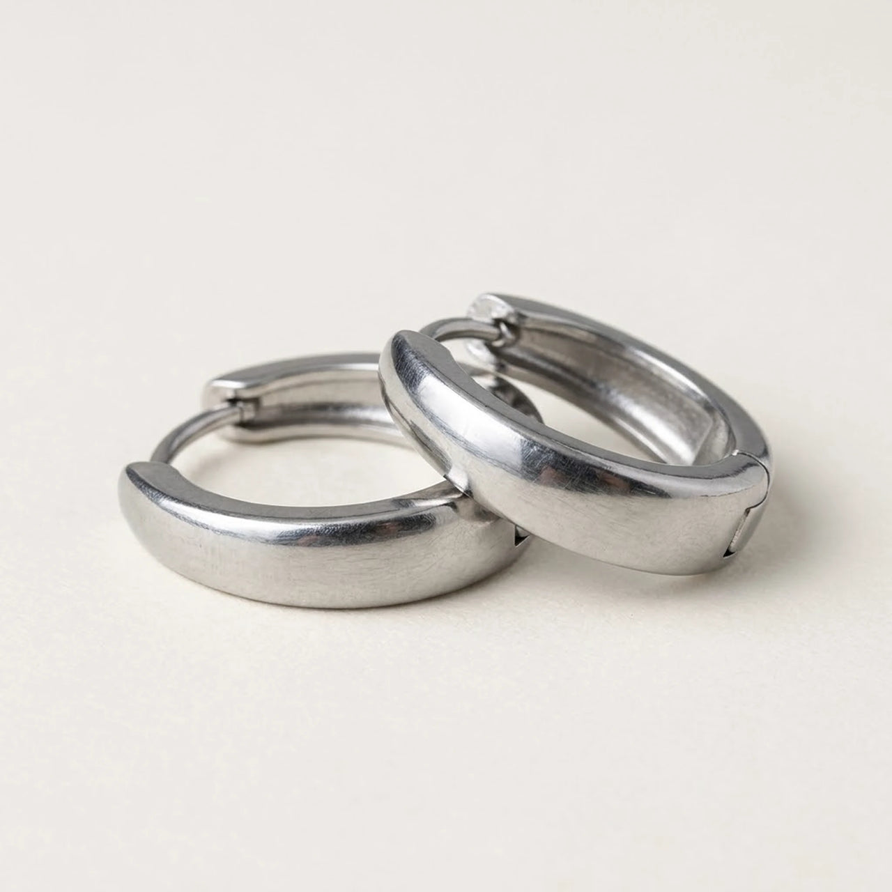 Chunky Dome Hoops in Silver, product photo | SKU: 41005-silver