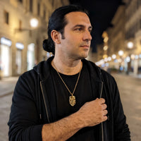 Thumbnail for Vendetta Necklace Gold – worn by a man playing badminton | Brother & Sisters | SKU: Gold