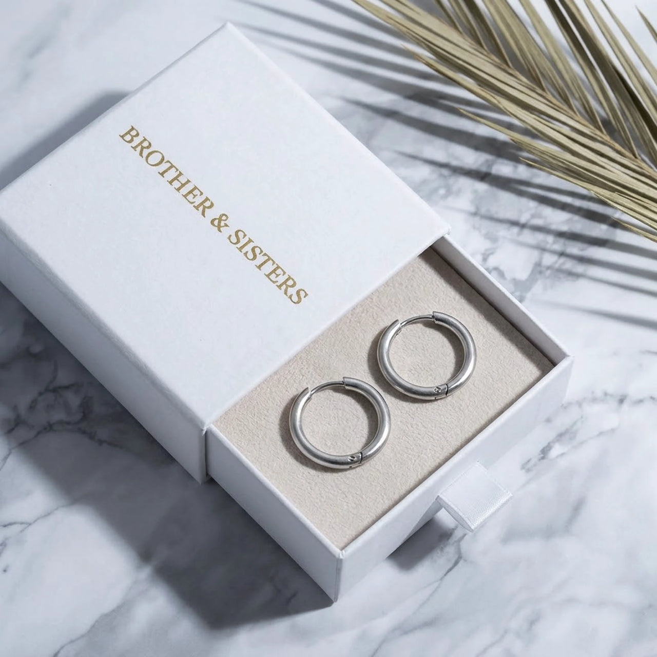 Everyday Waterproof Hoops in Silver, in the gift box | SKU: 41001-silver