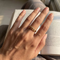 Thumbnail for Zigzag ring — worn, real size, gold | SKU: lezigzag