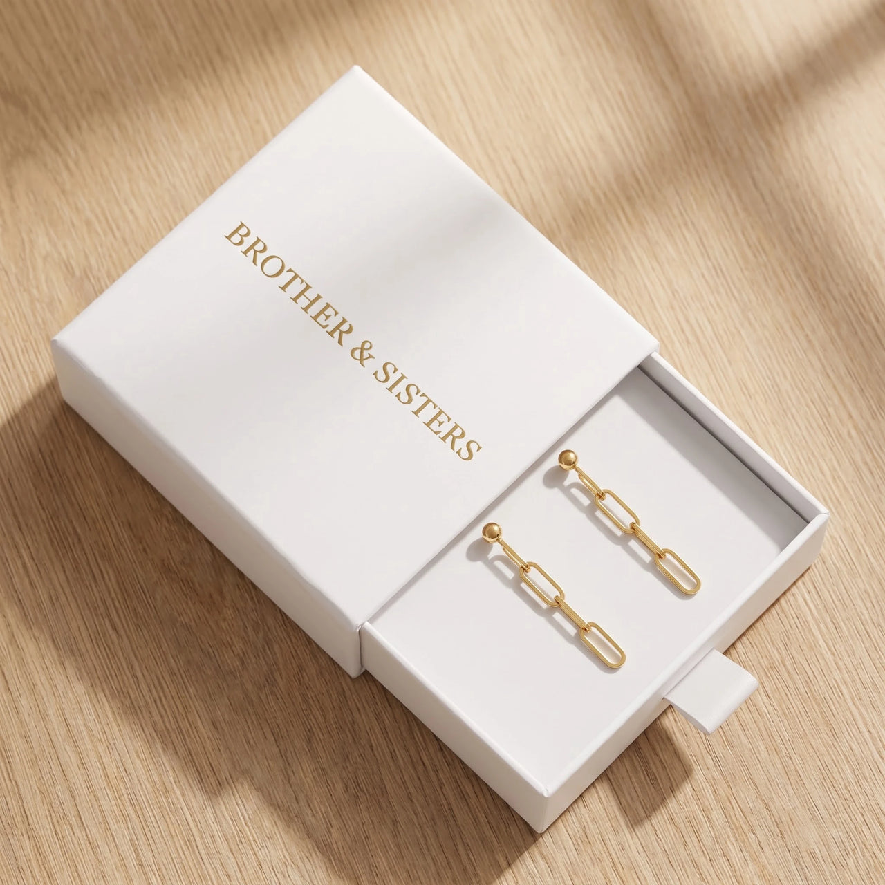 The Pendantes, gold earrings — gift box | SKU: lespendantes