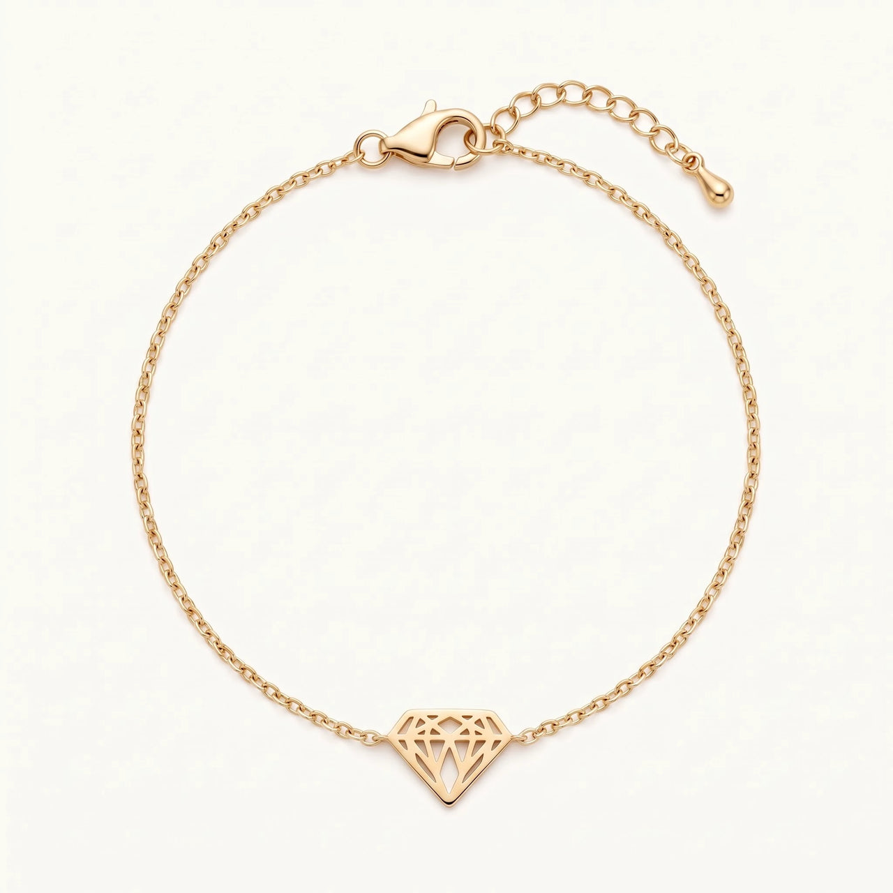 Diamond shape bracelet — product photo on a white background, gold | SKU: 11662607-gold
