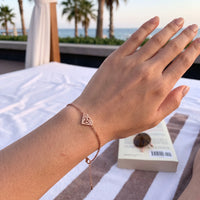 Thumbnail for Diamond shape bracelet — worn, real size, rose gold | SKU: 11662607-rose-gold