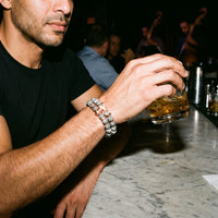 Thumbnail for Rose Gold Lion & Grey Stones Set – worn at a whisky bar | Brother & Sisters | SKU: 21039839SET-rose-gold-XS-14-15, 21039839SET-rose-gold-S-16-17, 21039839SET-rose-gold-M-18-19, 21039839SET-rose-gold-L-20-21, 21039839SET-rose-gold-XL-22-23