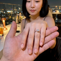Thumbnail for A couple holding hands, she wears the silver ring | SKU: 33759698-4.5-silver