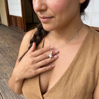 Thumbnail for Cubic zirconia pendant — worn, everyday gesture, silver | SKU: 6309048