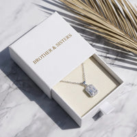 Thumbnail for Emerald cut necklace — in the gift box, silver | SKU: 22559056