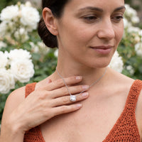 Thumbnail for Square necklace — worn, everyday gesture, silver | SKU: 505721