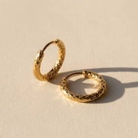 Thumbnail for Twisted Rope Huggie Hoops in Gold, product photo | SKU: 41012-gold
